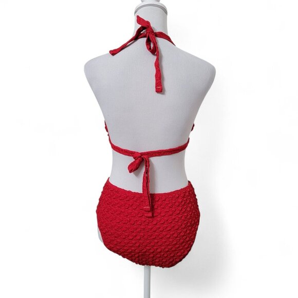 SHEIN Size XL Red Textured 3 Piece Bikini Set.  NEW without Tags - Picture 5 of 14